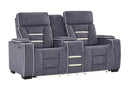 U1895 GREY P2 CONSOLE RECLINING LOVESEAT WITH IS AND LED - 5th Ave Furniture