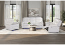 U6026 BLANCHE WHITE REC SOFA W/LED/CONS REC LS W/SPKR&LED/GR W/LED - 5th Ave Furniture