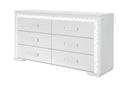NAOMI SILVER MARBLE DRESSER WITH LED - 5th Ave Furniture