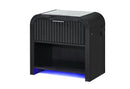 BECKETT WHT/BLK NIGHTSTAND W/LED & SPEAKER - 5th Ave Furniture