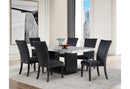 D02 DINING TABLE + 6 D03 BLACK DINING CHAIRS - 5th Ave Furniture