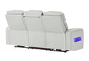 U8611 BLANCHE SILVER PWR REC SOFA WITH PHR AND LED - 5th Ave Furniture
