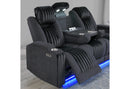U8000 BLACK PWR REC SOFA/PWR CON REC LOVESEAT/PWR RECLINER W/PHR - 5th Ave Furniture