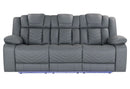 U7068 GREY 10 PWR REC SOFA/PWR CONSOLE REC LOVESEAT/PWR RECLINER W/LED - 5th Ave Furniture
