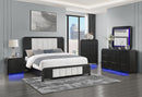 BECKETT WHITE/BLACK QUEEN BED GROUP WITH COOLER & SPEAKER - 5th Ave Furniture