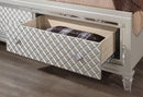 PARIS CHAMPAGNE KING BED WITH LED, DRESSER, MIRROR, NIGHTSTAND - 5th Ave Furniture
