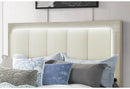 EMMA NATURAL/WHITE FULL BED WITH LED AND USB - 5th Ave Furniture