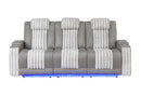 U8000 GREY PWR REC SOFA W/PHR, DDT, READING LIGHT & LED LIGHT - 5th Ave Furniture