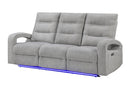 U6611 GREY 15 POWER RECLINING SOFA WITH LED - 5th Ave Furniture