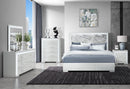 NAOMI SILVER MARBLE DRESSER WITH LED - 5th Ave Furniture