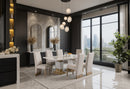 D12 DINING TABLE NATURAL + D12DC BEIGE - 5th Ave Furniture