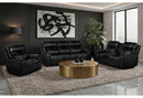 U8880 BLACK LEATHER PWR REC SOFA/PWR CONSOLE REC LOVESEAT/PWR RECLINER - 5th Ave Furniture