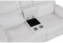 U6026 BLANCHE WHITE REC SOFA/CONSOLE REC LOVESEAT WITH LED & SPEAKER - 5th Ave Furniture