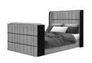 ISABELLA GREY QUEEN BED W/LED, TV LIFT, SPEAKER AND FIREPLACE - 5th Ave Furniture