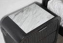 BECKETT WHITE/BLACK QUEEN BED GROUP WITH COOLER & SPEAKER - 5th Ave Furniture