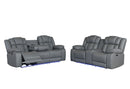 U7068 GREY 10 PWR REC SOFA/PWR CONSOLE REC LOVESEAT/PWR RECLINER W/LED - 5th Ave Furniture