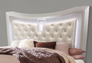 PARIS CHAMPAGNE QUEEN BED WITH LED, DRESSER, MIRROR, NIGHTSTAND - 5th Ave Furniture