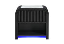 BECKETT WHT/BLK NIGHTSTAND W/LED & SPEAKER - 5th Ave Furniture