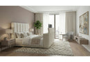 SERENITY CREMA KING BED WITH SPEAKER, TV LIFT AND FIREPLACE - 5th Ave Furniture