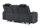 U8000 BLACK PWR CONSOLE REC LOVESEAT W/PHR, LED AND SPEAKER - 5th Ave Furniture