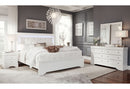 POMPEI METALLIC WHITE QUEEN BED WITH LED - 5th Ave Furniture