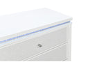 ALINA WHITE NIGHTSTAND WITH COOLER, LED, SPEAKER AND USB - 5th Ave Furniture