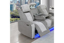 U8000 GREY PWR REC SOFA/PWR CON REC LOVESEAT/PWR RECLINER W/PHR - 5th Ave Furniture
