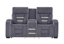 U1895 GREY P2 CONSOLE RECLINING LOVESEAT WITH IS AND LED - 5th Ave Furniture
