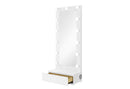 ELLA WHITE NARROW TALL MIRROR WITH LED AND SPEAKER - 5th Ave Furniture