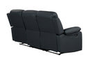 U6026 BLACK PU 72A RECLINING SOFA WITH LED - 5th Ave Furniture