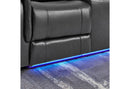 U8879 CHARCOAL PWR REC SOFA/PWR CON REC LOVESEAT/PWR REC W/LED & GL SS - 5th Ave Furniture