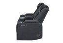 U8000 BLACK PWR CONSOLE REC LOVESEAT W/PHR, LED AND SPEAKER - 5th Ave Furniture