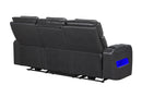 U8611 BLANCHE CHARCOAL POWER RECLINING SOFA WITH PHR AND LED - 5th Ave Furniture