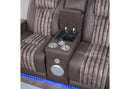 U8000 BROWN PWR REC SOFA/PWR CON REC LOVESEAT/PWR RECLINER W/PHR - 5th Ave Furniture
