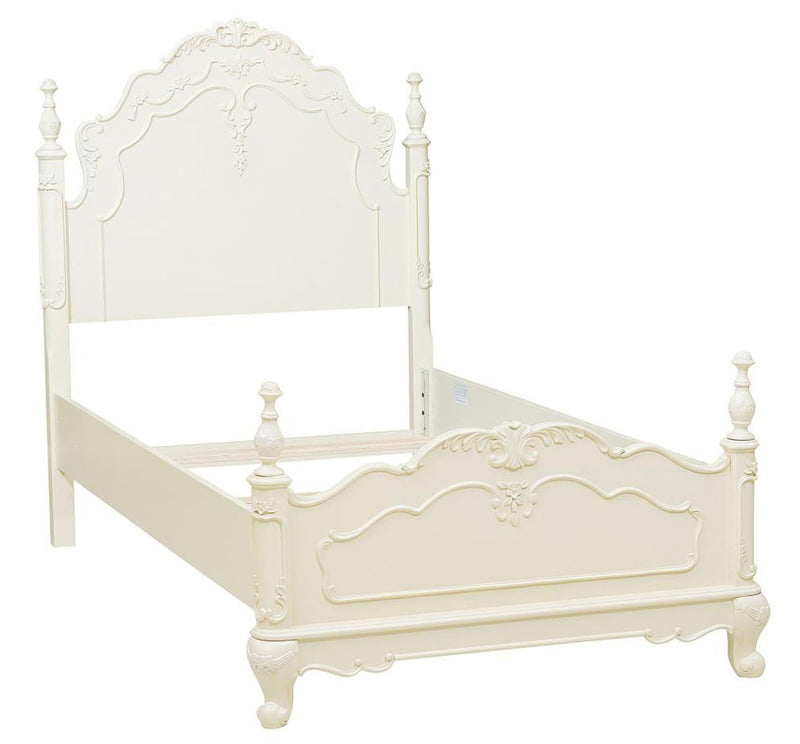 Homelegance Cinderella Twin Poster Bed in Ecru White 1386T-1* image