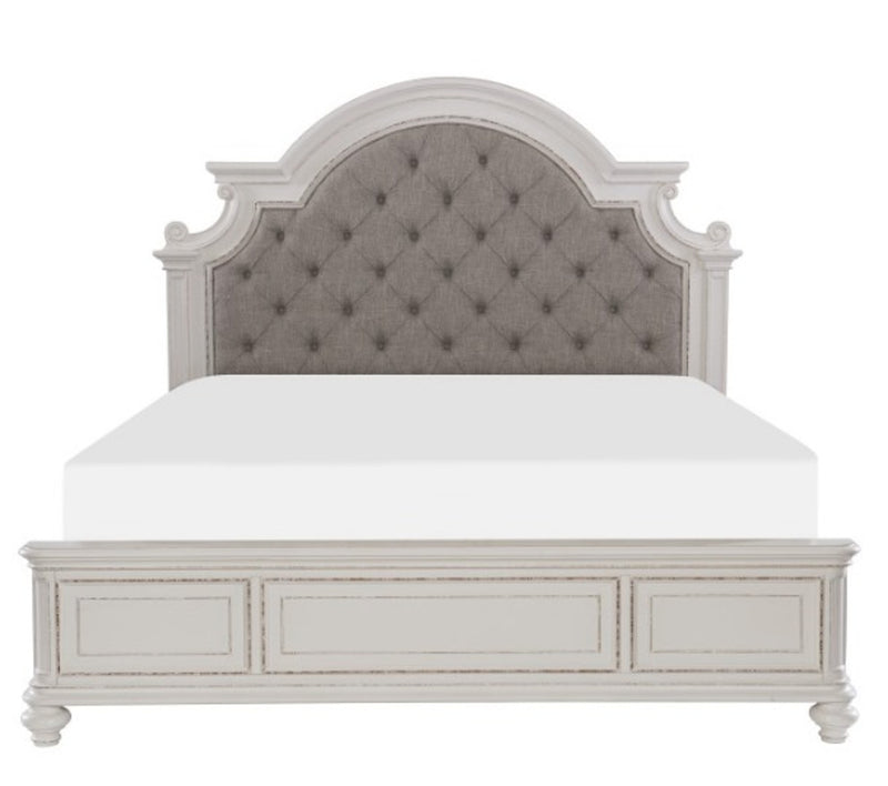 Homelegance Baylesford King Upholstered Panel Bed in Antique White 1624KW-1EK* image