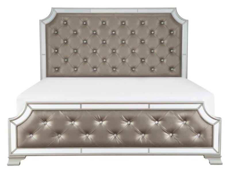 Homelegance Avondale King Upholstered Panel Bed in Silver 1646K-1EK* image
