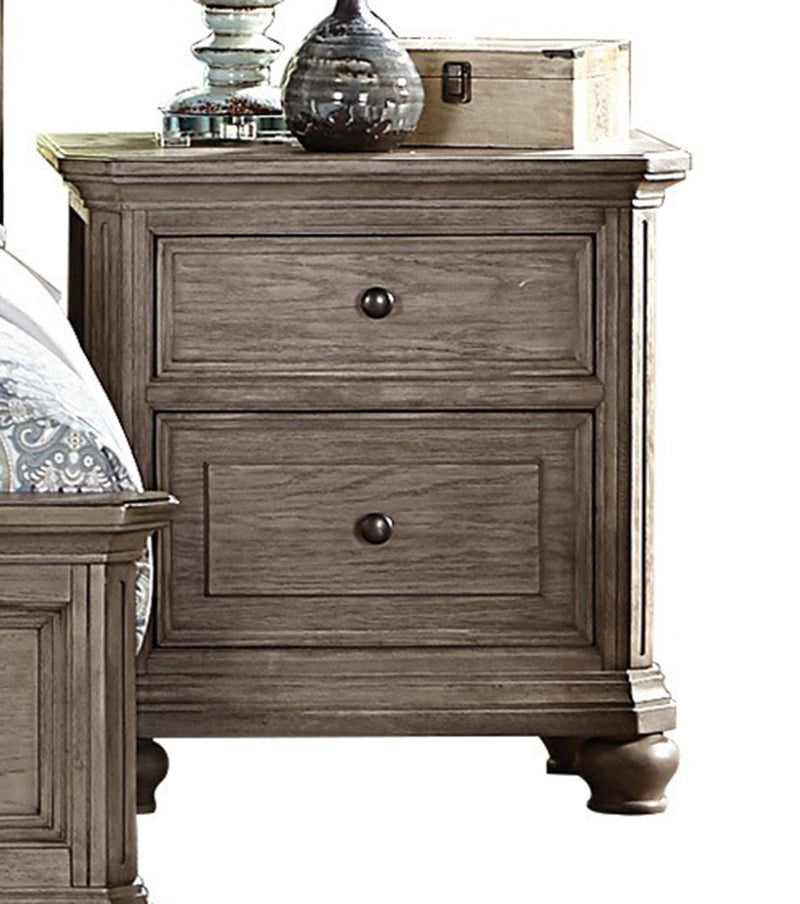 Homelegance Lavonia 2 Drawer Nightstand with Power Strip in Gray 1707-4 image