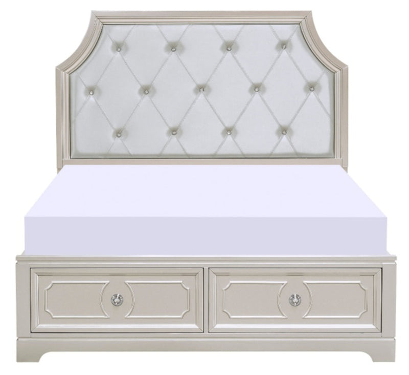 Homelegance Libretto Queen Platform Bed with Footboard Storage in Silver 1755-1* image