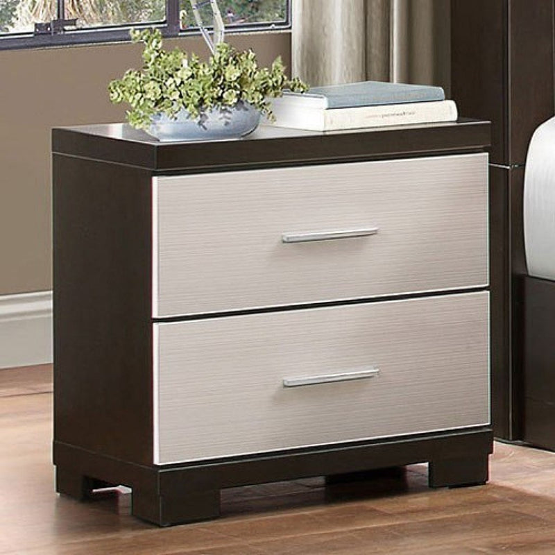 Homelegance Furniture Pell 2 Drawer Nightstand in Espresso and White 1967W-4 image