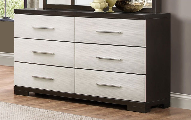Homelegance Furniture Pell 6 Drawer Dresser in Espresso and White 1967W-5 image