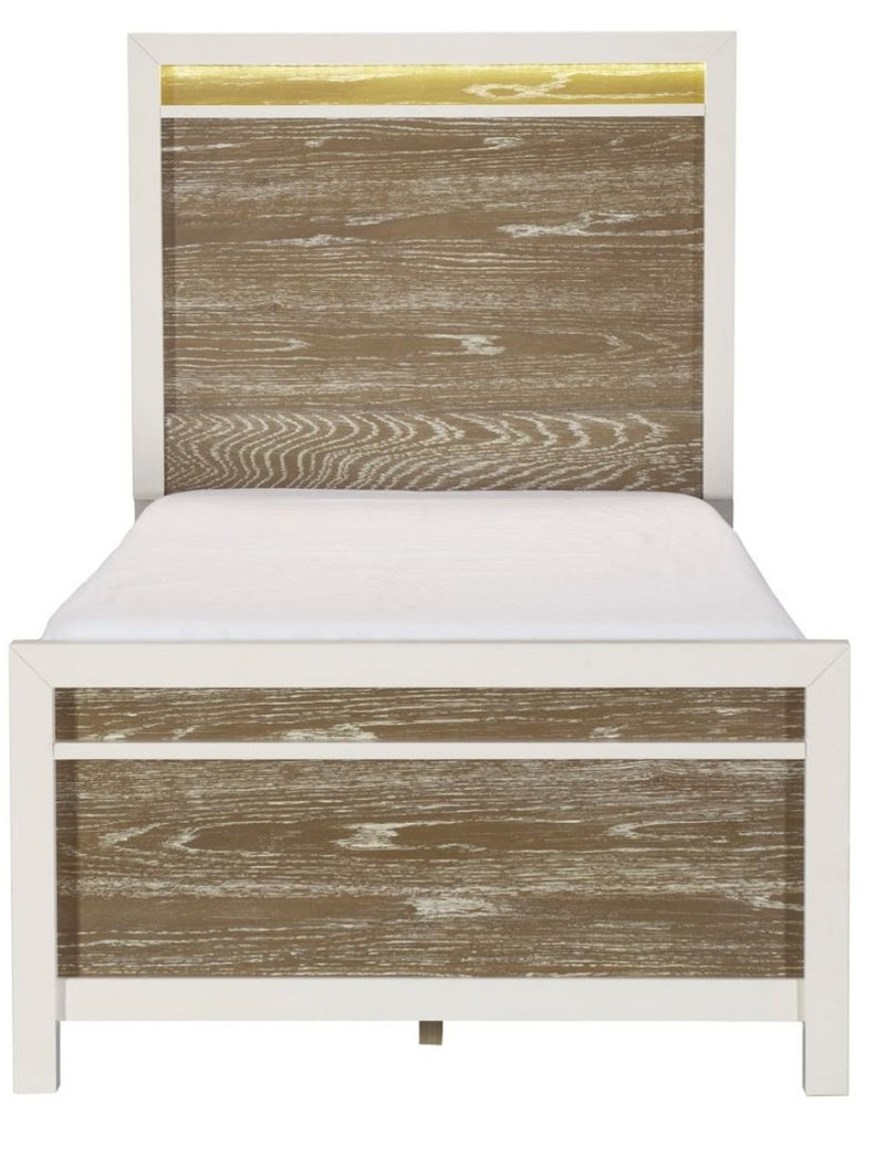 Homelegance Renly Twin Panel Bed in Natural & White 2056T-1 image