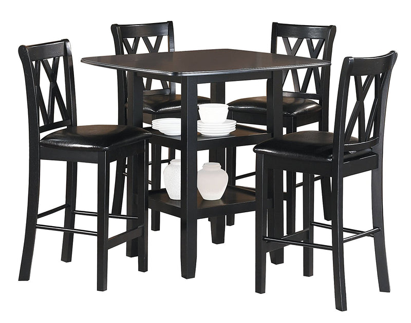 Homelegance Norman 5-Piece Counter Height Table Set in Black 2514BK-36 image
