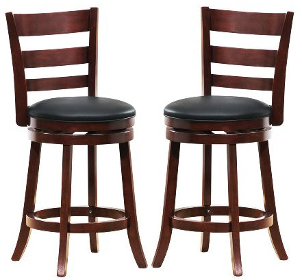 Homelegance Edmond Swivel Counter Height Chair in Dark Cherry (set of 2) 1144E-29S image