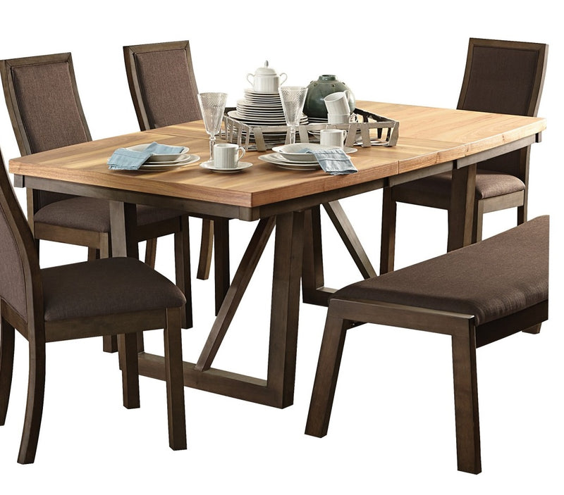 Homelegance Compson Dining Table in Natural and Walnut 5431-77* image