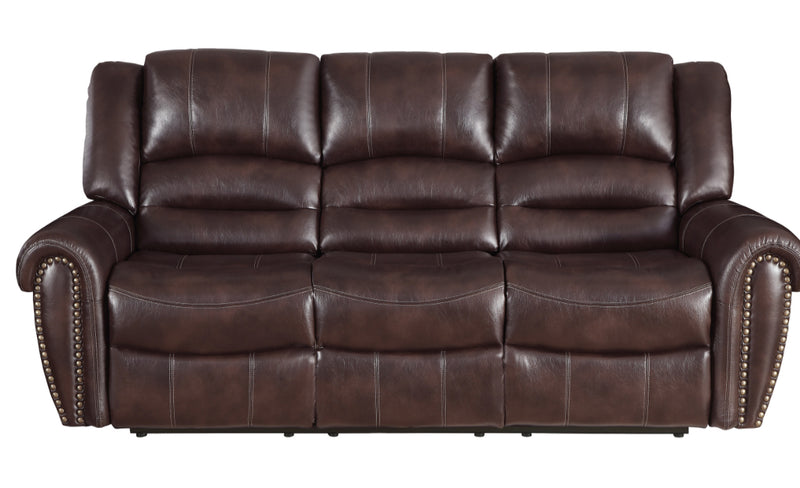 Homelegance Furniture Center Hill Double Reclining Sofa in Saddle 9668NDB-3 image