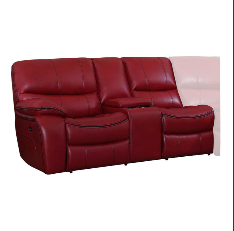 Homelegance Furniture Pecos Left Side Reclining Loveseat w/ Center Console in Red 8480RED-2LCN image