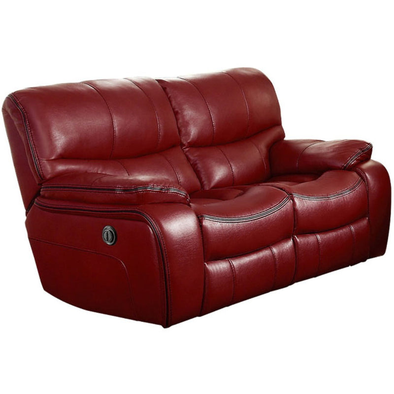 Homelegance Furniture Pecos Power Double Reclining Loveseat in Red 8480RED-2PW image