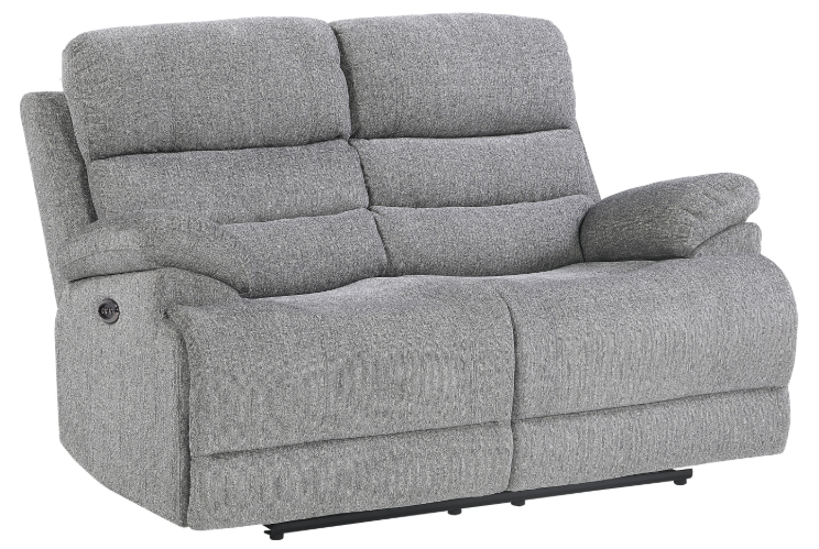 Homelegance Furniture Sherbrook Power Double Reclining Loveseat with Power Headrests and USB Ports in Gray 9422FS-2PWH image