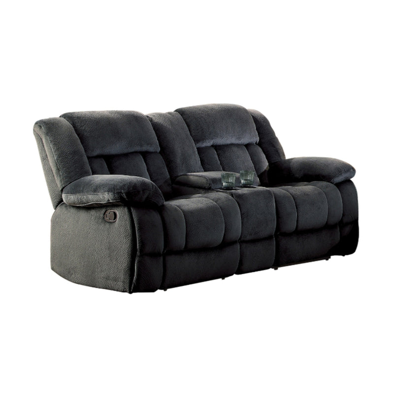 Homelegance Furniture Laurelton Double Glider Reclining Loveseat w/ Center Console in Charcoal 9636CC-2 image